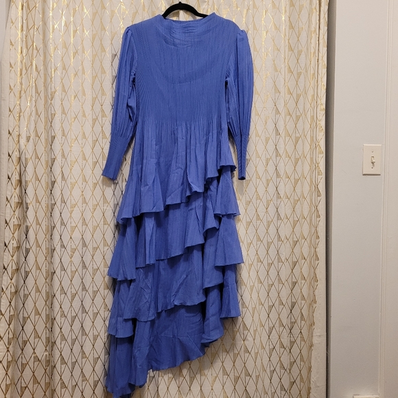 SOLD! EUC Blue tiered dress from Thailand, one size (see measurements below) - Picture 1 of 6